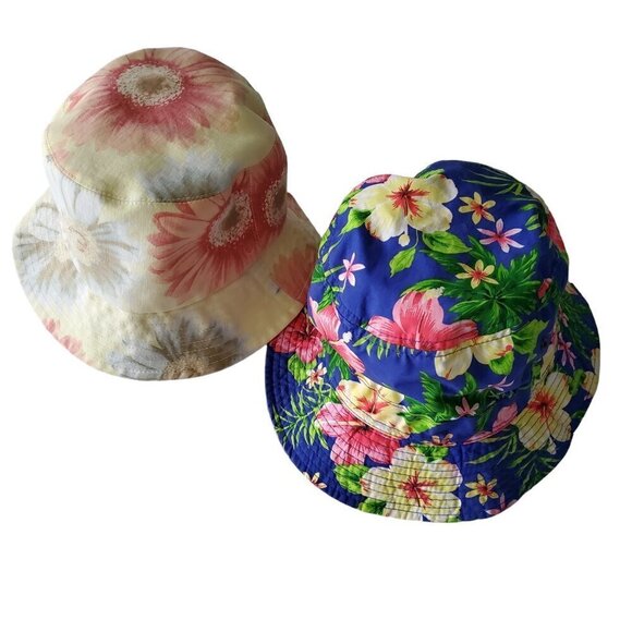 Lord & Taylor Accessories - Scala Gal & Lord & Taylor (2) Two Floral Fabric Bucket Hats